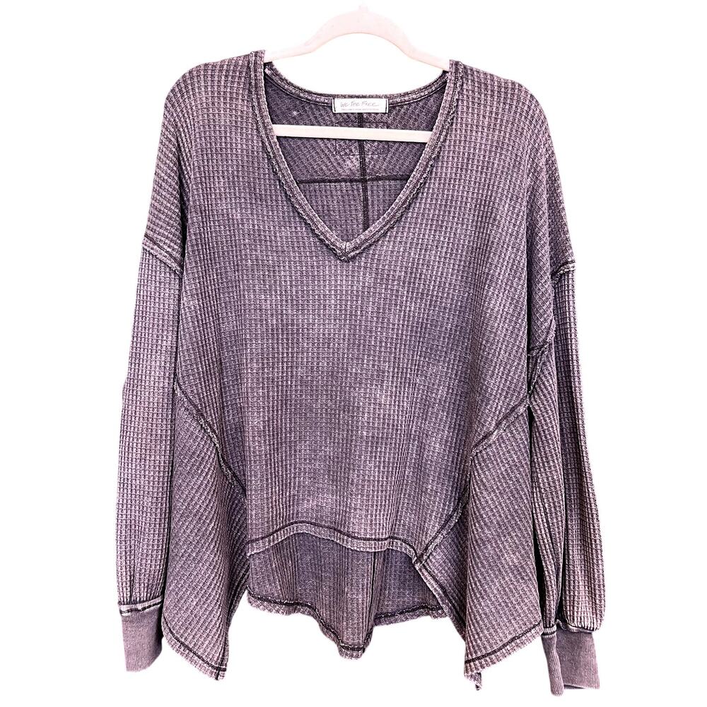 We the Free Coraline Thermal Waffle Charcoal Top Small